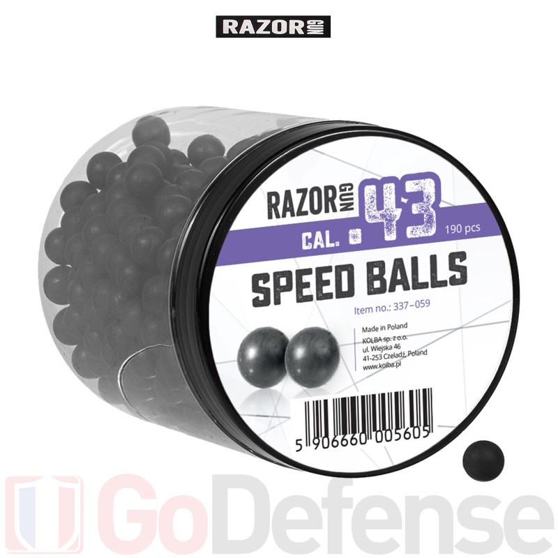 Lot de 190 Balles caoutchouc Razor Gun Speed Balls - .43