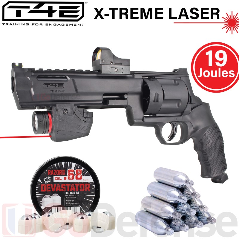Pack Revolver T4E TR68 Gen 2 X-TREME Laser (19 Joules)
