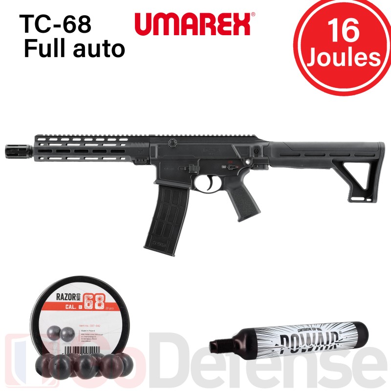 Carabine tactique Umarex T4E TC68 Full Auto (16 Joules)