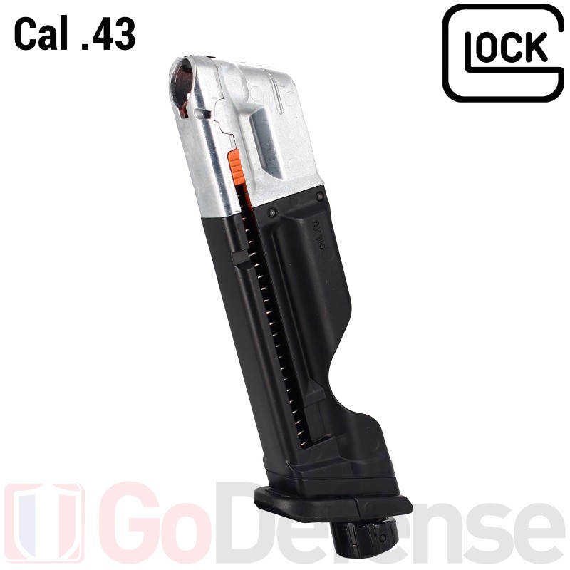 Chargeur urgence Push pour pistolet Glock 17 Gen 5 cal .43